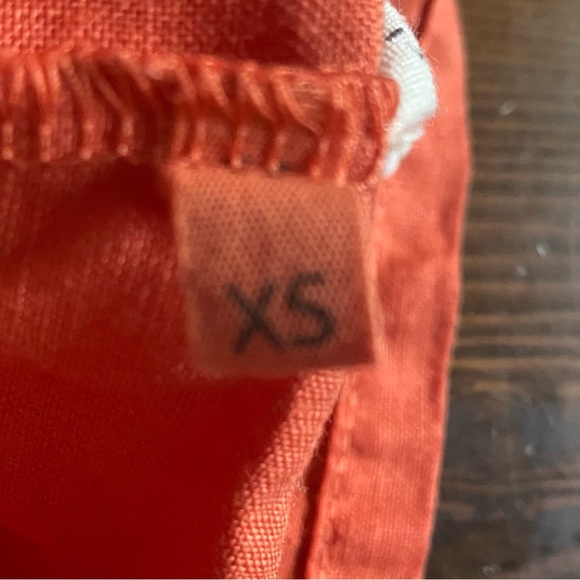 Filosofia Women’s 100% Linen Dress Spice Orange Double V-Neck Pockets Size XS - Picture 9 of 13